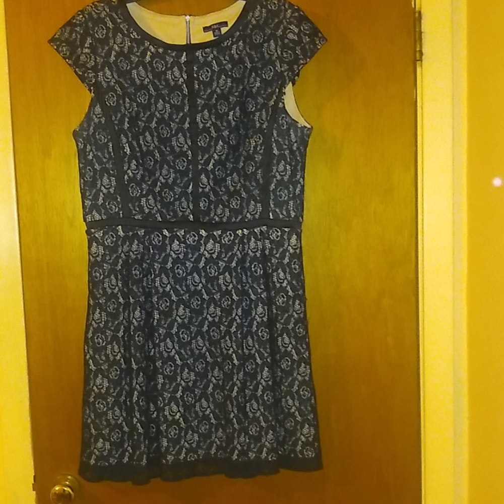 Black lace overlay dress